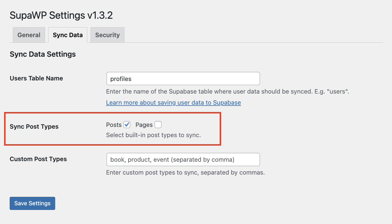 Select WordPress post type